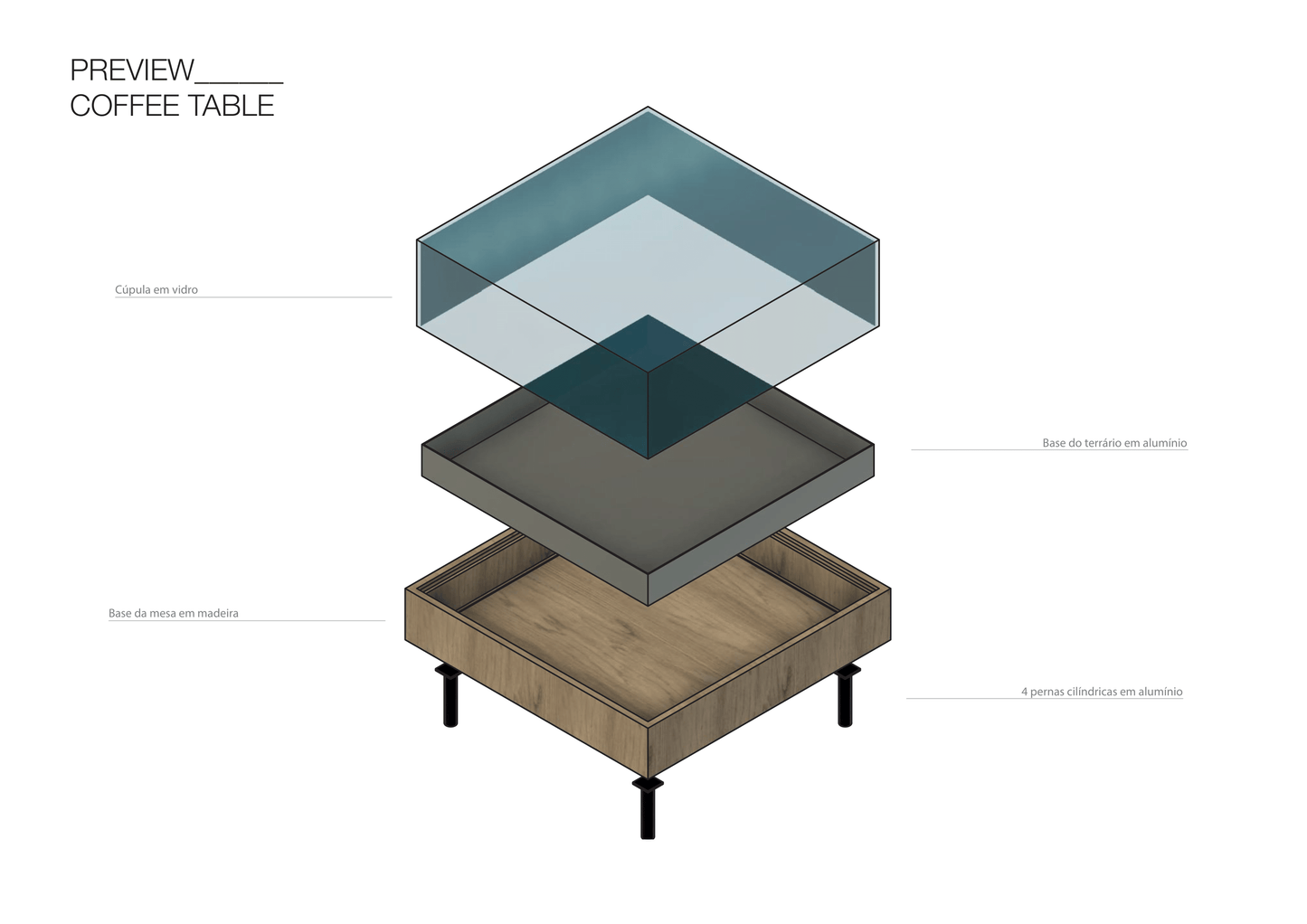 Mesa de Centro - Terrário